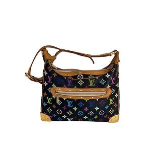 Louis Vuitton Takashi Murakami Black Multicolore Boulogne Monogram Shoulder Bag